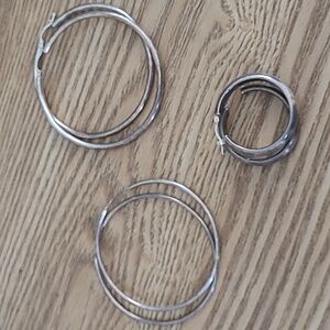 3 pairs of sterling Siler hoop earrings